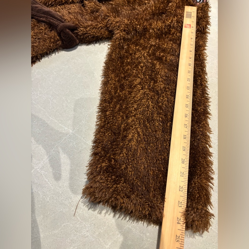 Star Wars Chewbacca Adult Men Women Plush Bathrobe Brown Fleece Hood and Belt - Picture 6 of 7
